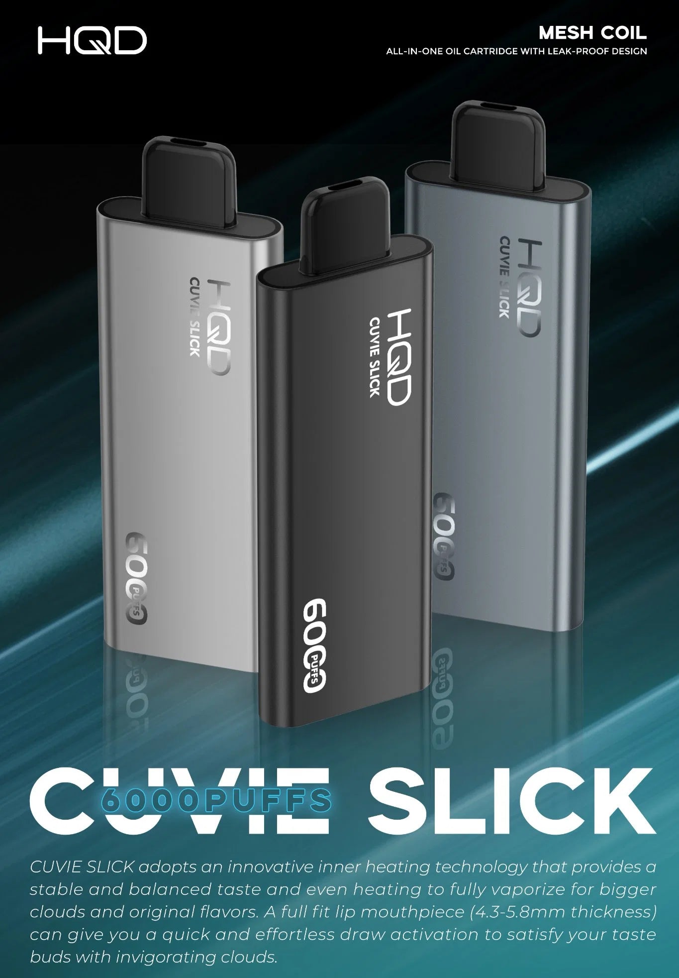 HQD CUVIE SLICK DISPOSABLE VAPE - 6000 PUFFS - 15ML